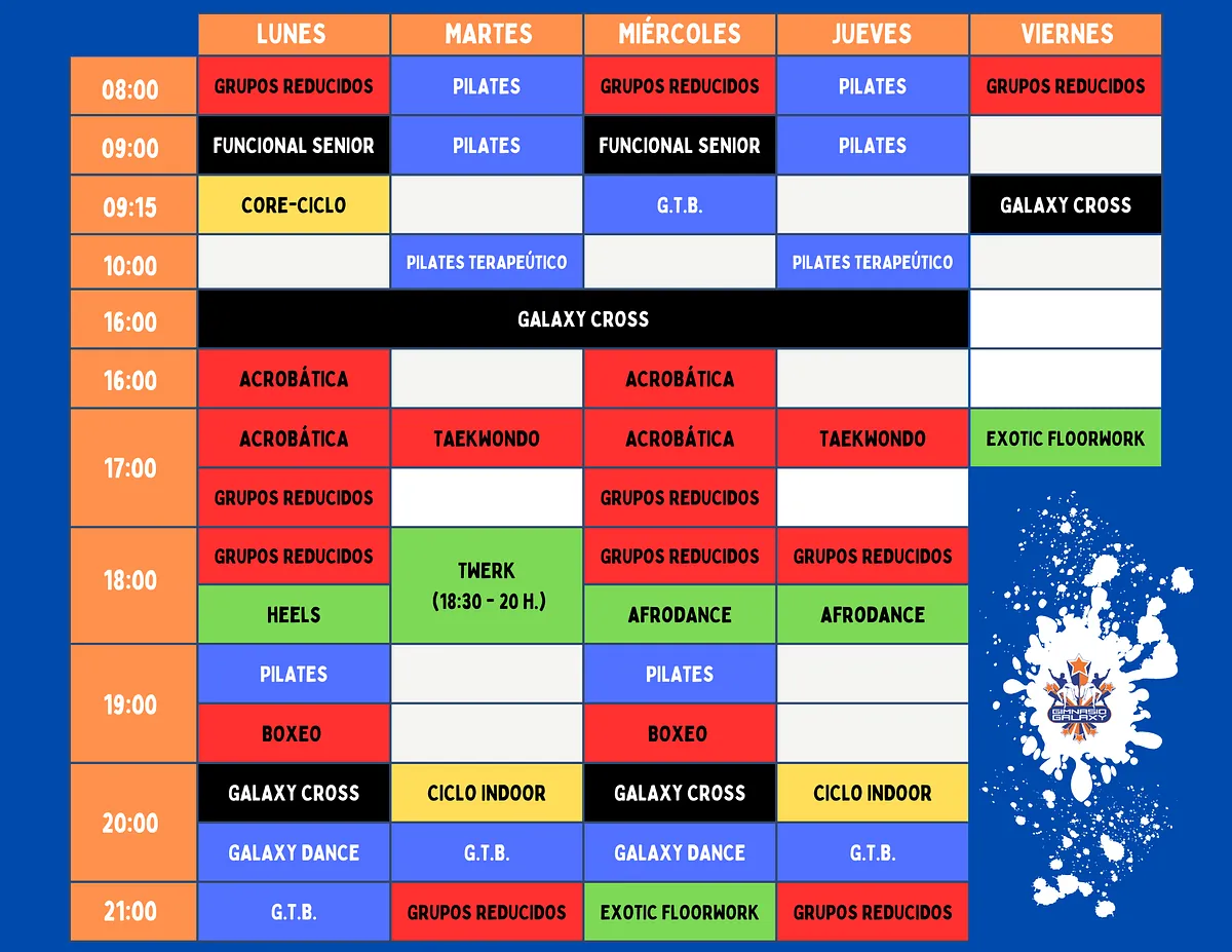 Horario de Gimnasio Galaxy